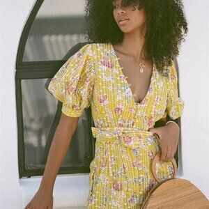 NWOT Sabo Skirt Yellow Floral Mini Dress